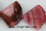 CAG5584 15 inches 30*40mm faceted triangle dragon veins agate beads