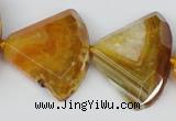 CAG5586 15 inches 30*40mm faceted triangle dragon veins agate beads