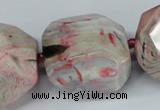 CAG5597 15 inches 25mm faceted nuggets agate gemstone beads