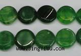 CAG5629 15 inches 12mm flat round dragon veins agate beads