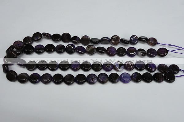CAG5633 15 inches 12mm flat round dragon veins agate beads