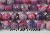 CAG5674 15 inches 6mm faceted round fire crackle agate beads