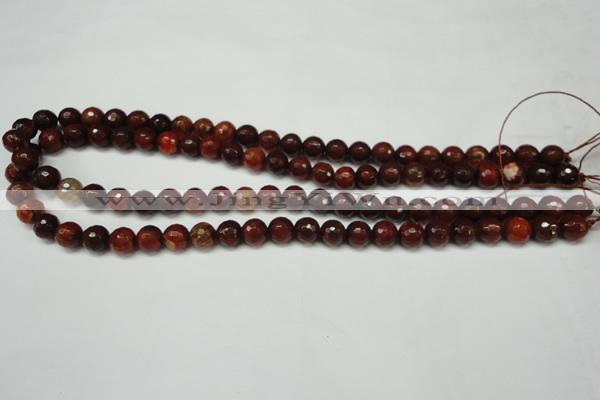 CAG5699 15 inches 8mm faceted round fire crackle agate beads