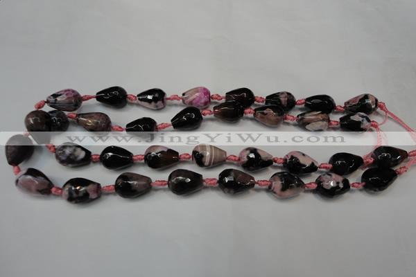 CAG5721 15 inches 12*16mm faceted teardrop fire crackle agate beads