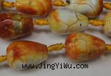 CAG5726 15 inches 13*18mm faceted teardrop fire crackle agate beads