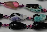 CAG5757 15 inches 10*20mm faceted teardrop fire crackle agate beads