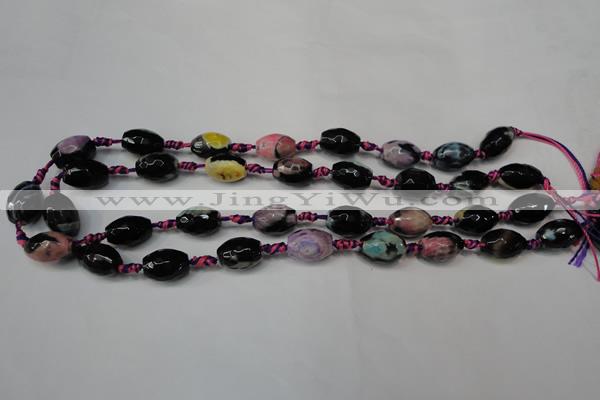CAG5775 15 inches 10*14mm faceted rice fire crackle agate beads