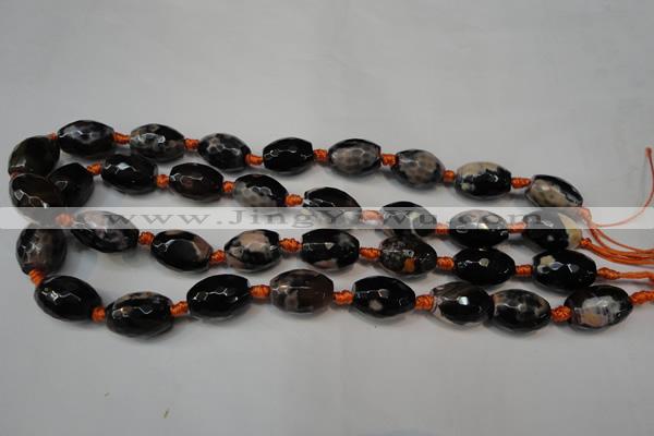CAG5781 15 inches 12*16mm faceted rice fire crackle agate beads