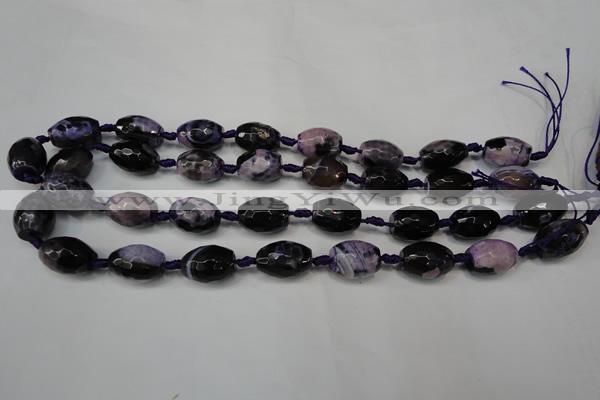 CAG5782 15 inches 12*16mm faceted rice fire crackle agate beads