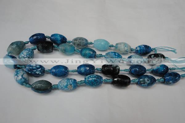 CAG5792 15 inches 13*18mm faceted rice fire crackle agate beads