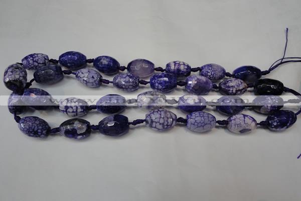 CAG5793 15 inches 13*18mm faceted rice fire crackle agate beads