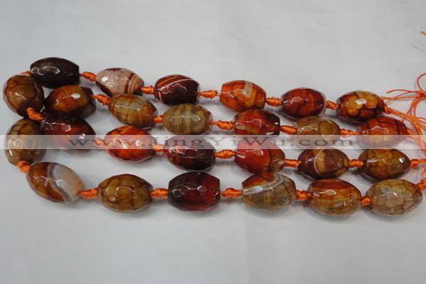 CAG5802 15 inches 15*20mm faceted rice fire crackle agate beads