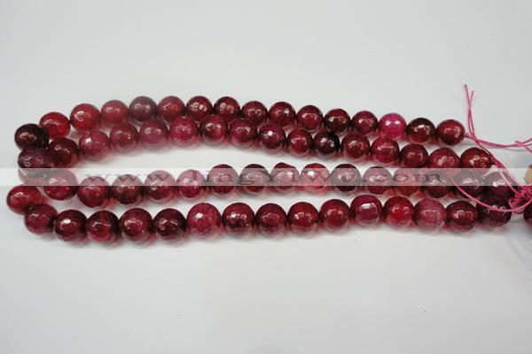 CAG5832 15 inches 12mm faceted round fire crackle agate beads
