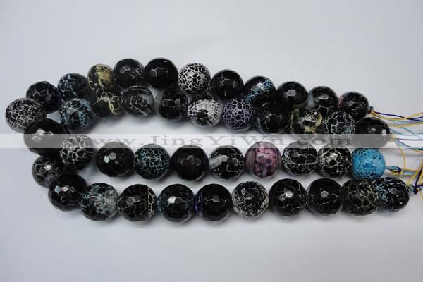 CAG5879 15 inches 18mm faceted round fire crackle agate beads