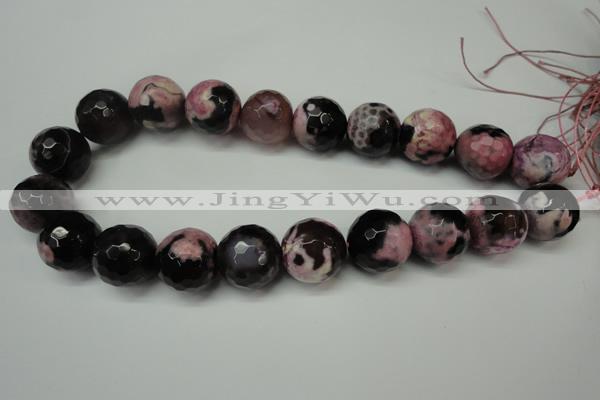 CAG5884 15 inches 20mm faceted round fire crackle agate beads
