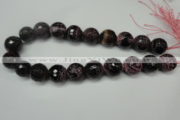 CAG5889 15 inches 20mm faceted round fire crackle agate beads