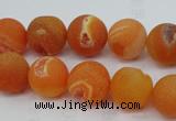 CAG5935 15 inches 12mm round matte druzy agate beads wholesale