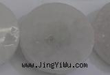 CAG5984 15.5 inches 35mm coin white agate gemstone beads