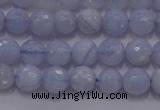 CAG5996 15.5 inches 6mm faceted round blue lace agate beads