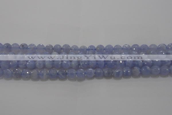 CAG5997 15.5 inches 8mm faceted round blue lace agate beads