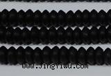CAG6020 15.5 inches 3*6mm rondelle matte black agate beads