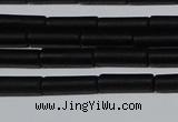 CAG6030 15.5 inches 4*13mm tube matte black agate beads