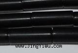 CAG6033 15.5 inches 8*20mm tube matte black agate beads