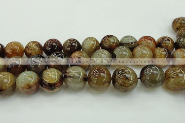 CAG6053 15.5 inches 24mm round dragon veins agate beads