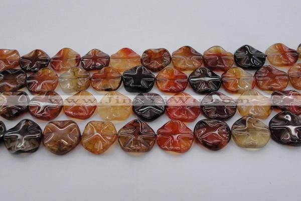 CAG6055 15.5 inches 20mm wavy coin dragon veins agate beads