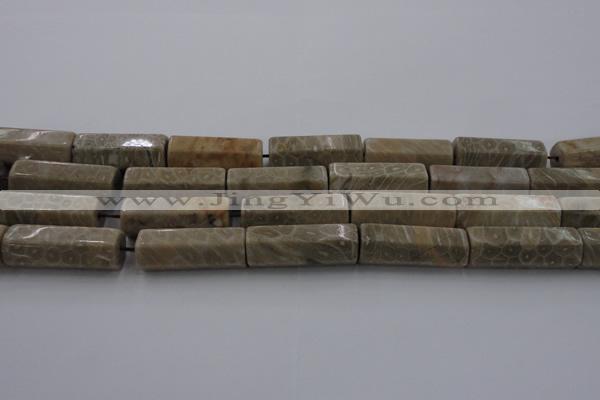 CAG6081 15.5 inches 12*30mm faceted tube chrysanthemum agate beads