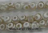 CAG6172 15 inches 12mm faceted round tibetan agate gemstone beads