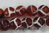 CAG6202 15 inches 12mm faceted round tibetan agate gemstone beads