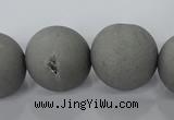 CAG6227 15 inches 18mm round plated druzy agate beads wholesale
