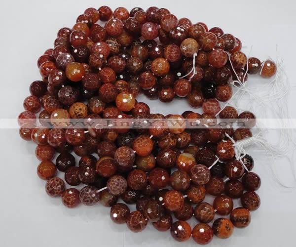 CAG626 15.5 inches 20mm faceted round natural fire agate beads