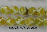 CAG6370 15 inches 8mm faceted round tibetan agate gemstone beads