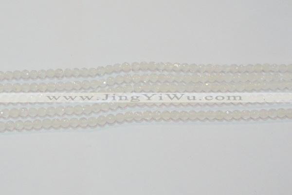CAG6510 15.5 inches 4mm faceted round Brazilian white agate beads
