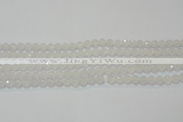 CAG6511 15.5 inches 6mm faceted round Brazilian white agate beads