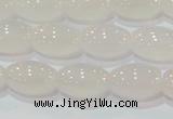 CAG6525 15.5 inches 8*12mm rice Brazilian white agate beads