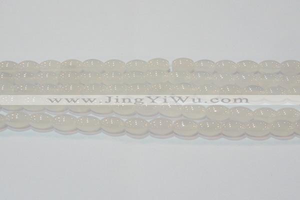 CAG6525 15.5 inches 8*12mm rice Brazilian white agate beads