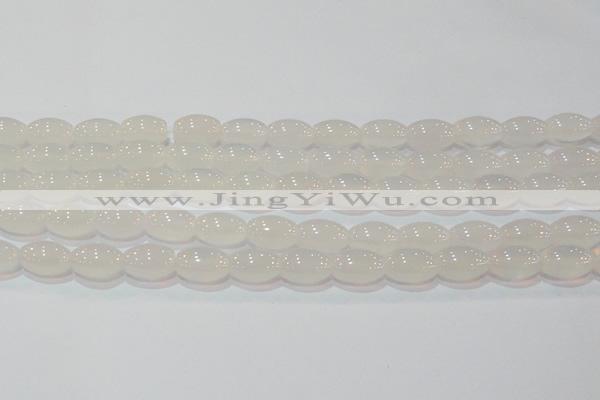 CAG6526 15.5 inches 10*14mm rice Brazilian white agate beads