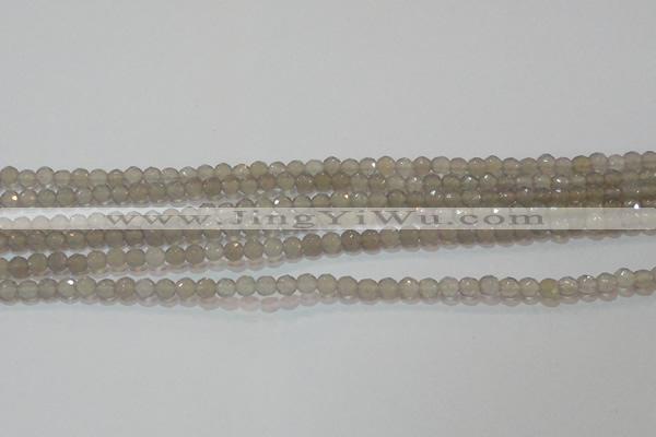 CAG6535 15.5 inches 4mm faceted round Brazilian grey agate beads