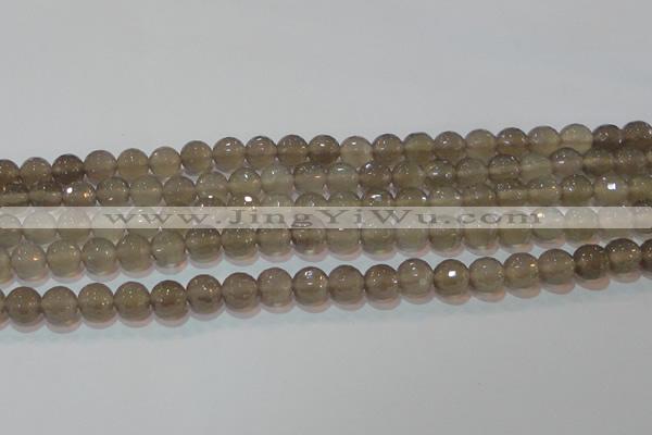 CAG6537 15.5 inches 8mm faceted round Brazilian grey agate beads