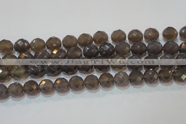 CAG6539 15.5 inches 16mm faceted round Brazilian grey agate beads