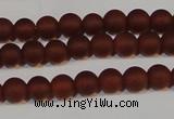 CAG6551 15.5 inches 5mm round matte red agate beads wholesale