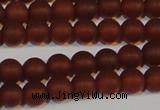 CAG6552 15.5 inches 6mm round matte red agate beads wholesale