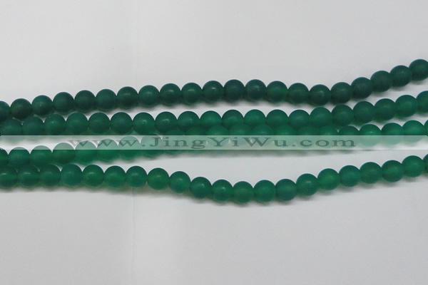CAG6569 15.5 inches 8mm round matte green agate beads wholesale