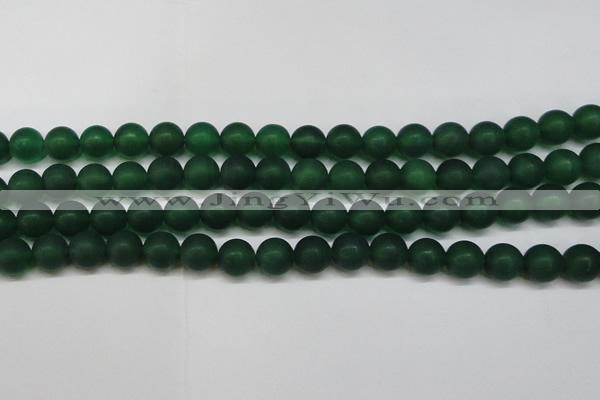 CAG6570 15.5 inches 10mm round matte green agate beads wholesale