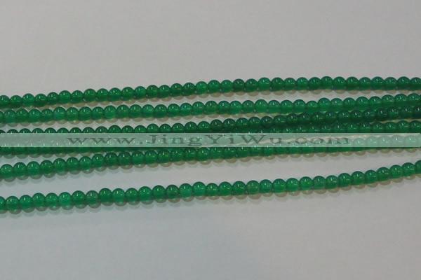 CAG6602 15.5 inches 3mm round green agate gemstone beads