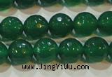 CAG6614 15.5 inches 10mm faceted round green agate gemstone beads