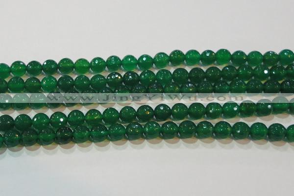 CAG6614 15.5 inches 10mm faceted round green agate gemstone beads